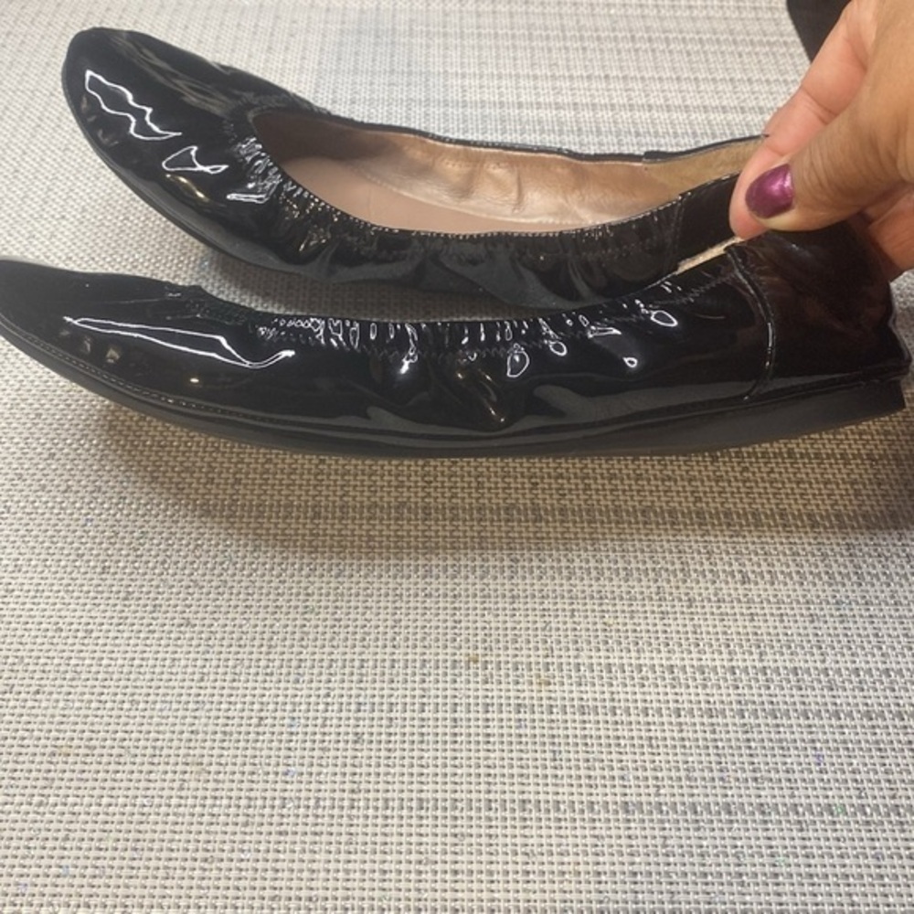 VINCE CAMUTO ELLEN BLACK PATENT LEATHER BALLET SHOES SIZE 38/ 8B - Picture 4 of 10